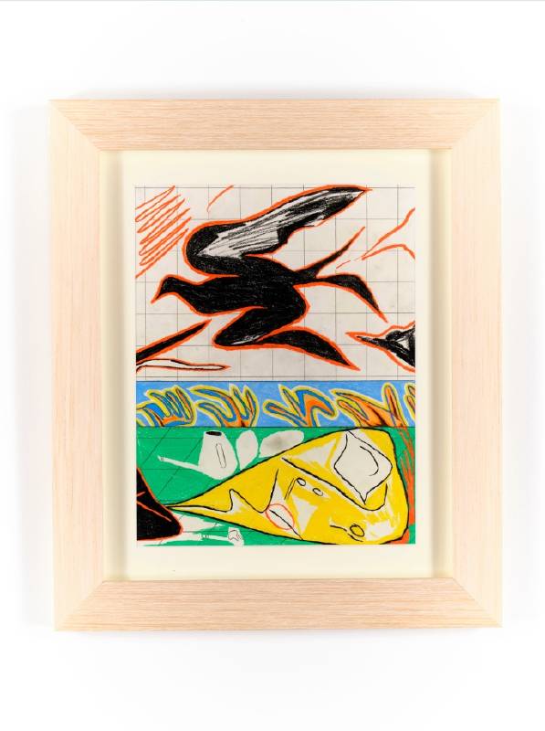 Shohei Takasaki, 無題（2021年11月16日）Untitled (November 16, 2021), 2021, 紙本色鉛筆 colored pencil on paper, 36.5 x 28.5 cm, 裝裱後尺寸 51.8 x 44 x 2.9 cm framed, photo by Arito Nishiki