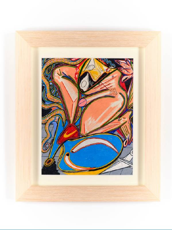 Shohei Takasaki, 無題（2022年2月9日）Untitled (February 9, 2022), 2021, 紙本色鉛筆 colored pencil on paper, 36.5 x 28.5 cm, 裝裱後尺寸 51.8 x 44 x 2.9 cm framed, photo by Arito Nishiki