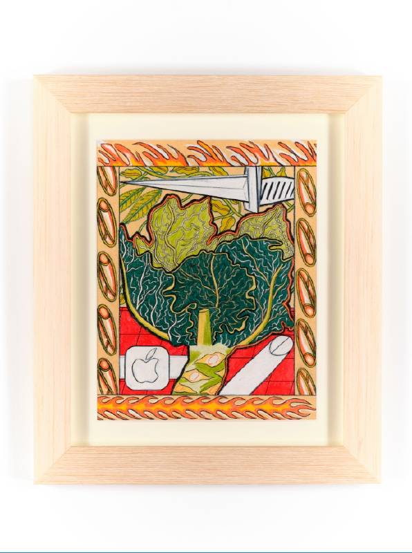 Shohei Takasaki, 無題（2022年2月14日）Untitled (February 14, 2022), 2021, 紙本色鉛筆 colored pencil on paper, 36.5 x 28.5 cm, 裝裱後尺寸 51.8 x 44 x 2.9 cm framed, photo by Arito Nishiki