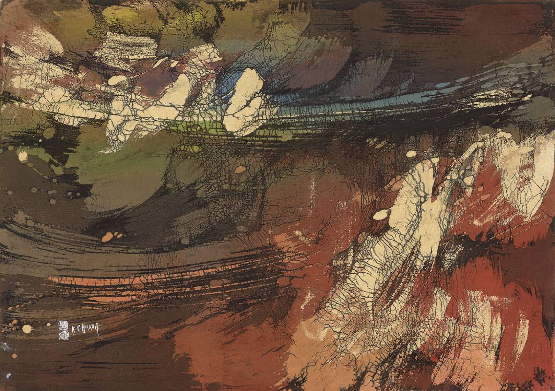 黃歌川 萬象 1978年 61x85cm 蠟.染料.布 