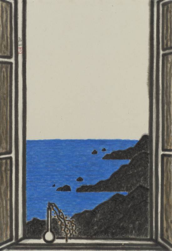 倪再沁Ni Tsai Chin_窗外‧海景（十一）Beyond the Window‧The Sea (11)_ 水墨、紙本 Ink on Paper_76x52 cm_2012-2013