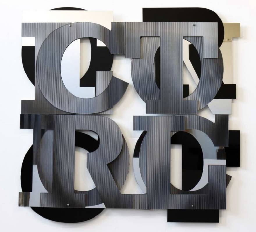 Pascal Dombis, COOL_CTRL (X2), 110x110cm, 16 cut characters assembled (lenticular print, black aluminum composite, mirror aluminum composite), 2017 (2) (2)