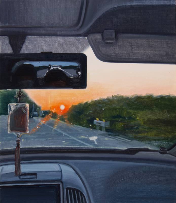 林君晏,《夕陽之旅》, 油彩、畫布, 53 x 45.5 cm, 2023