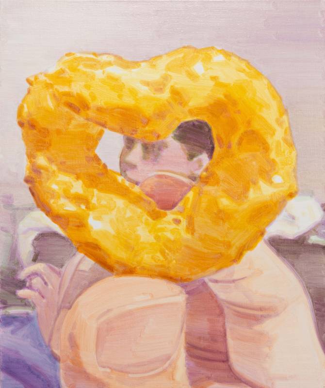 黃少葳,《餅乾圈》, 油彩、畫布 , 72.5 x 60.5 cm, 2023 