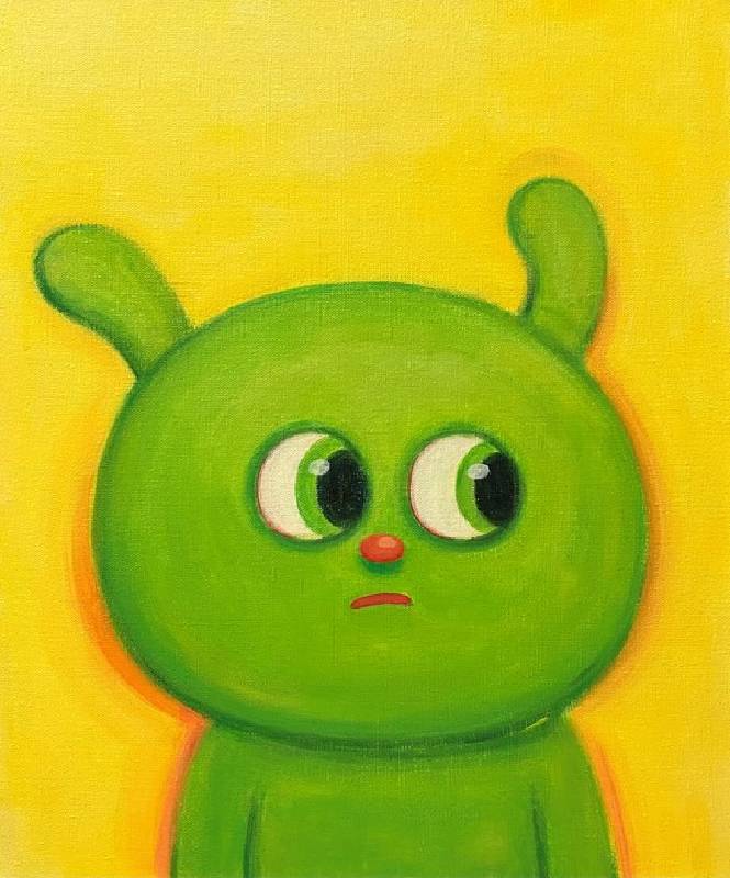 李西西 XX Li_綠兔 Green Bunny_2022_壓克力彩、畫布 Acrylic on Canvas_60 x 50 cm