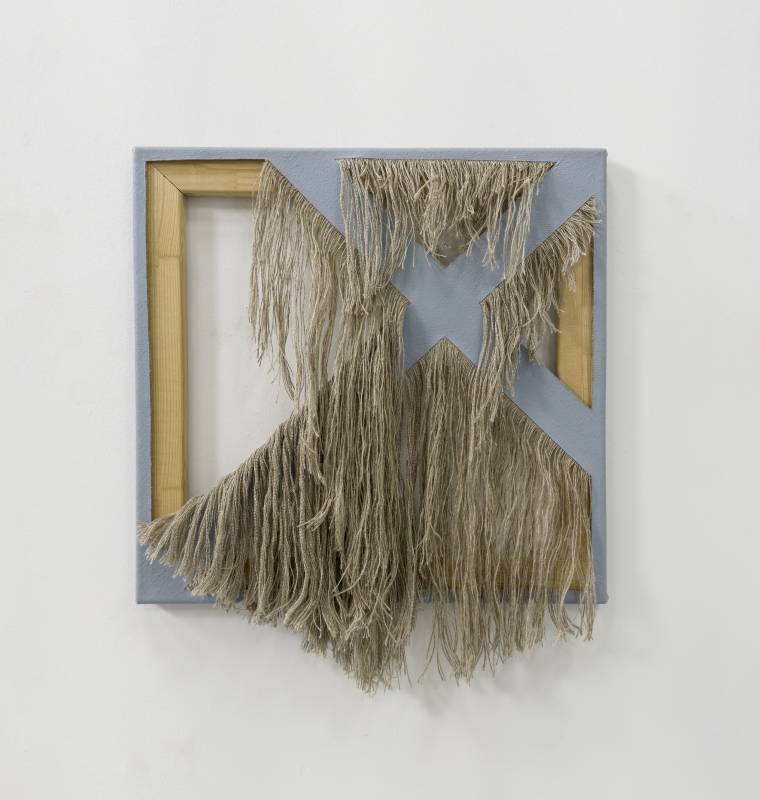 Lily DE BONT｜Cutting grey｜2018｜Acrylics on linen｜65 x 65 cm 