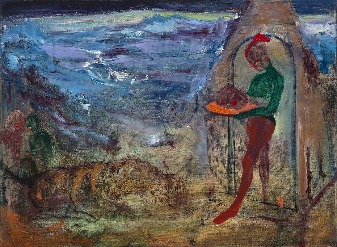 《獻祭》Sacrifice，2023，油彩、畫布 Oil on canvas，37 x 50 cm