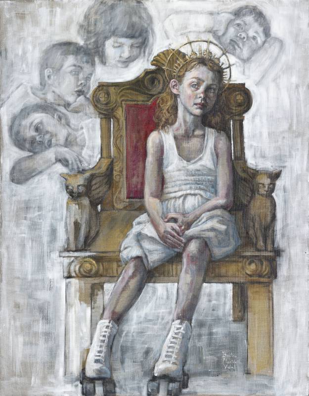 貝翠斯・維達爾〈王座後面〉油彩、壓克力彩、畫布，146x114cm，2023