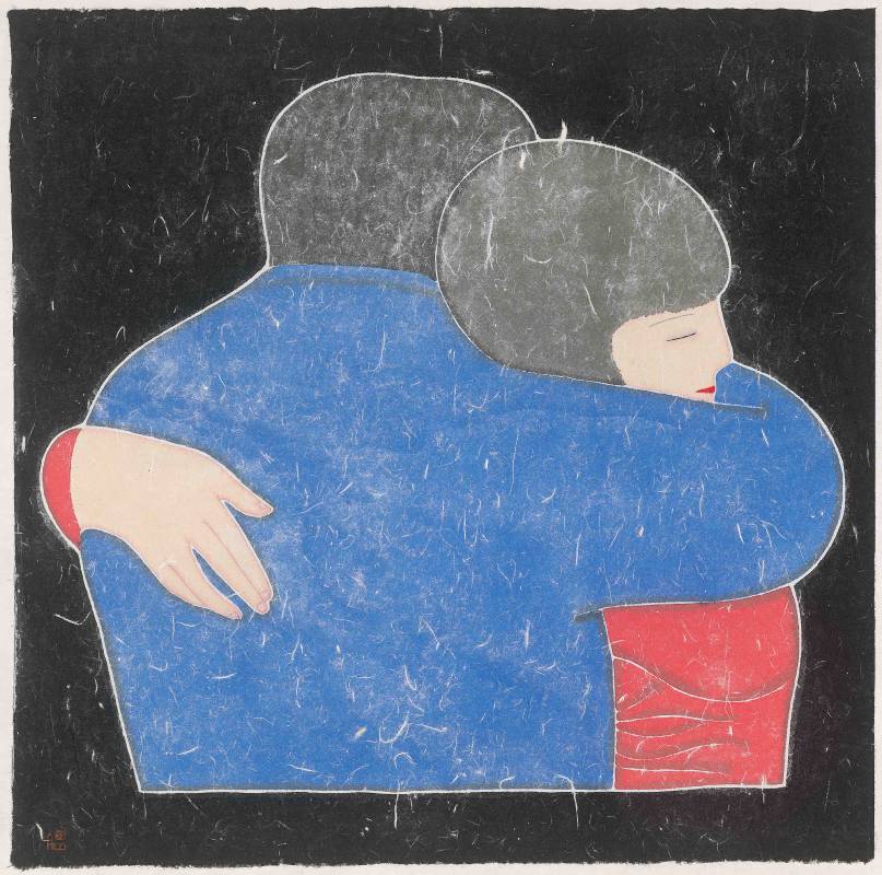 劉琦《Love》，水墨紙本，69 x 69 cm，2023