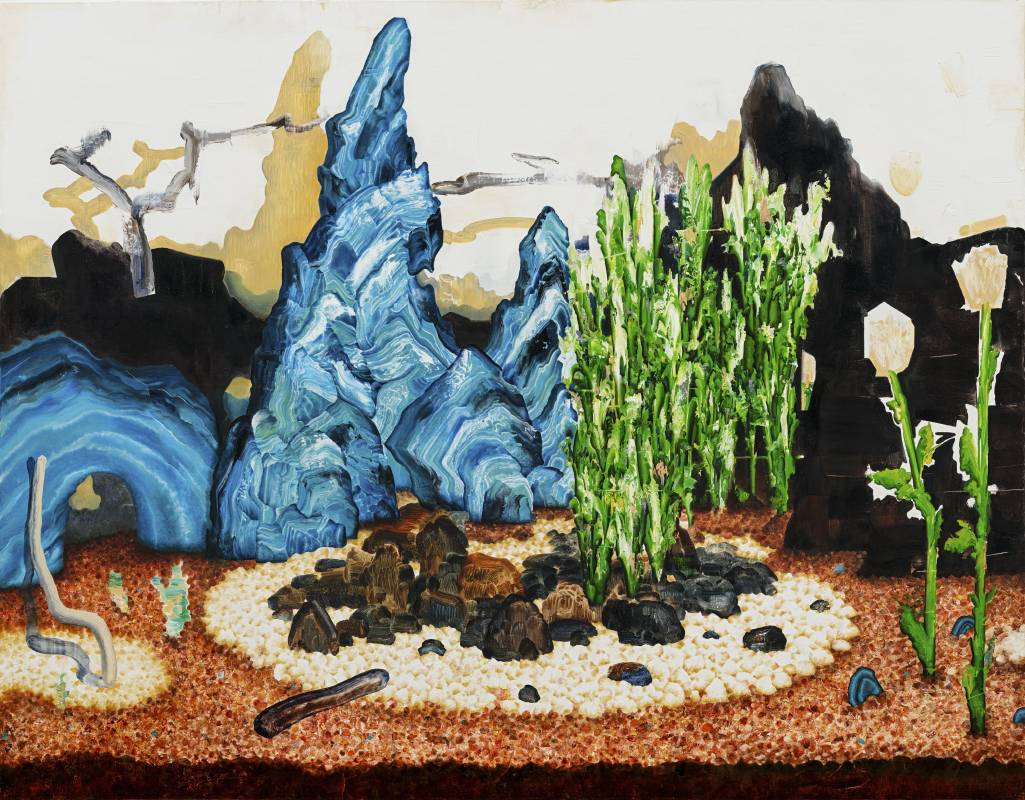 張驊《擺石 1》，油彩、畫布，91 x 116.5 cm，2023