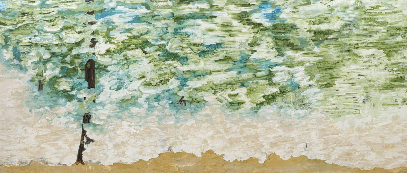 張驊《川與林》，油彩、畫布，128 x 300 cm，2023