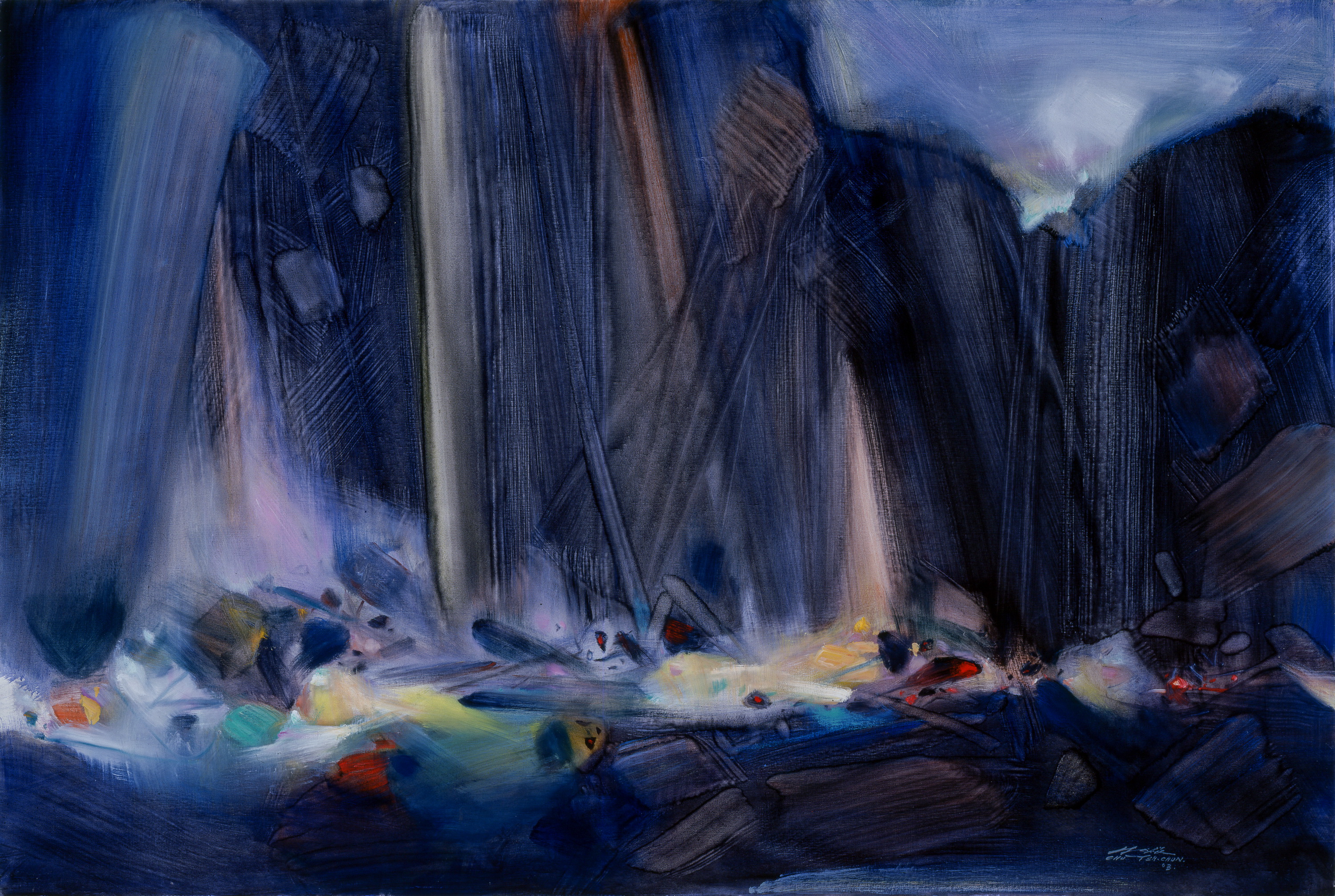 朱德群 皎潔的月光 2003 油彩 130x194cm