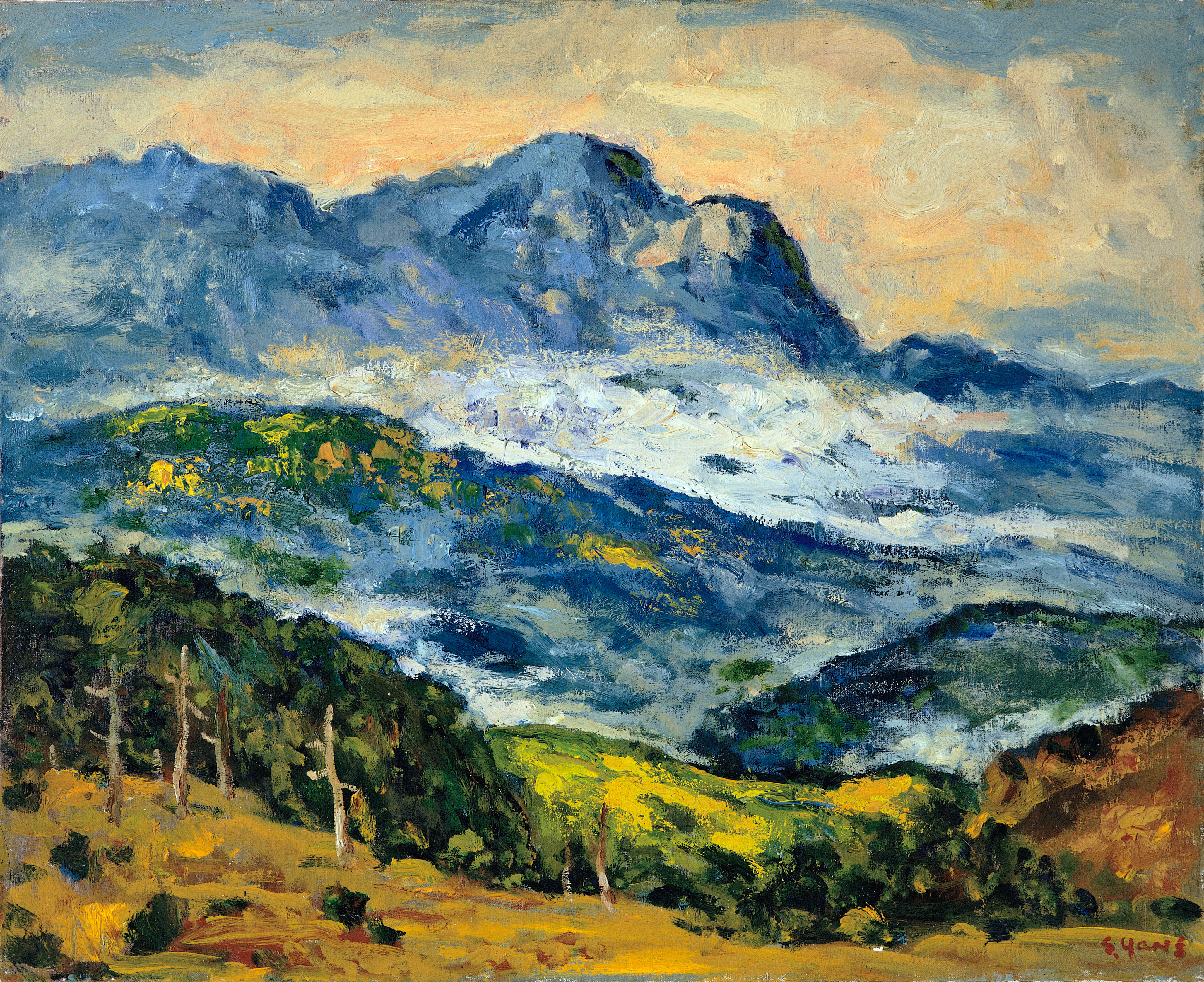 #楊三郎 玉山遠眺 油彩 65x80cm