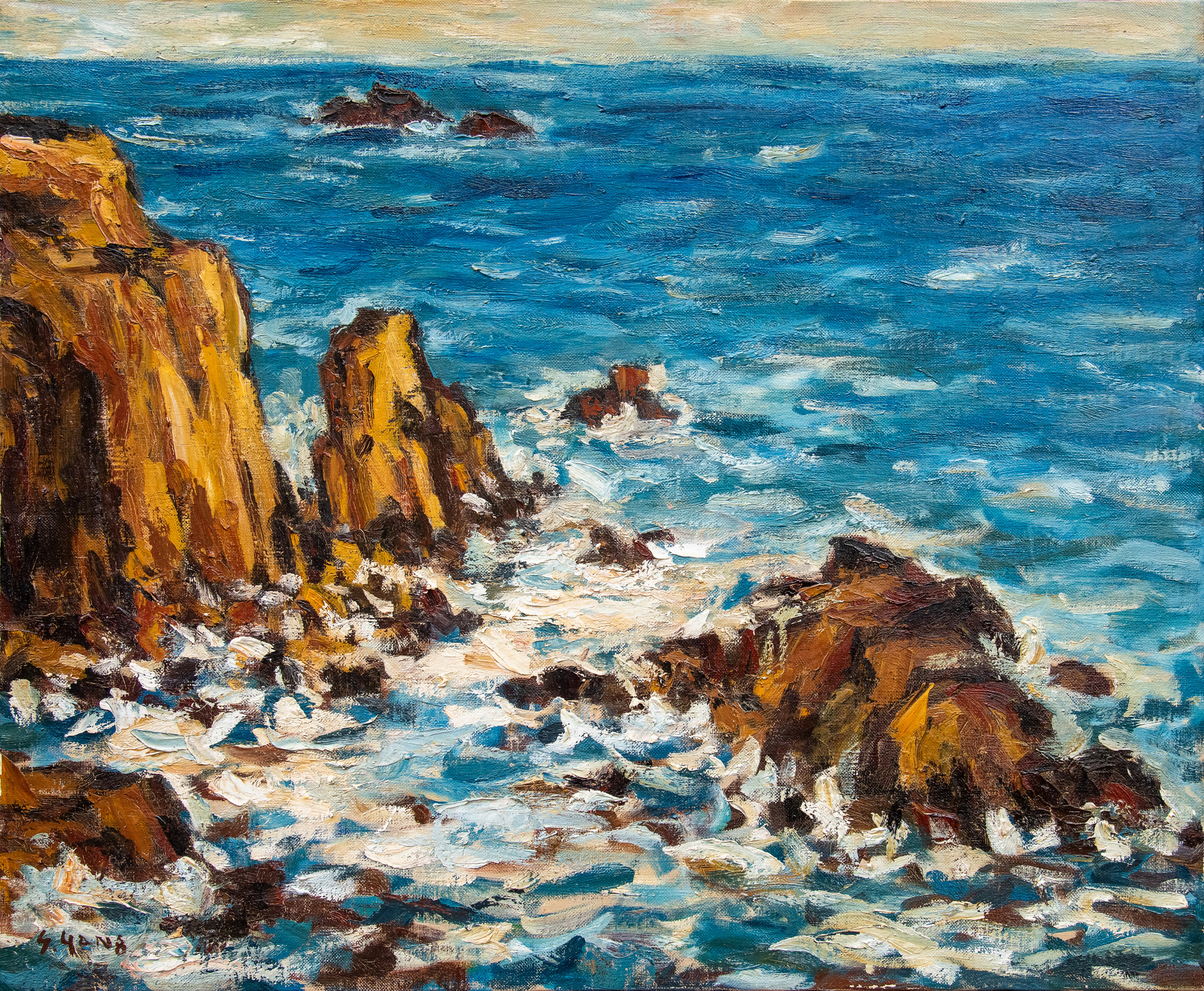 楊三郎 東尋坊 油彩 53x65cm(15F)