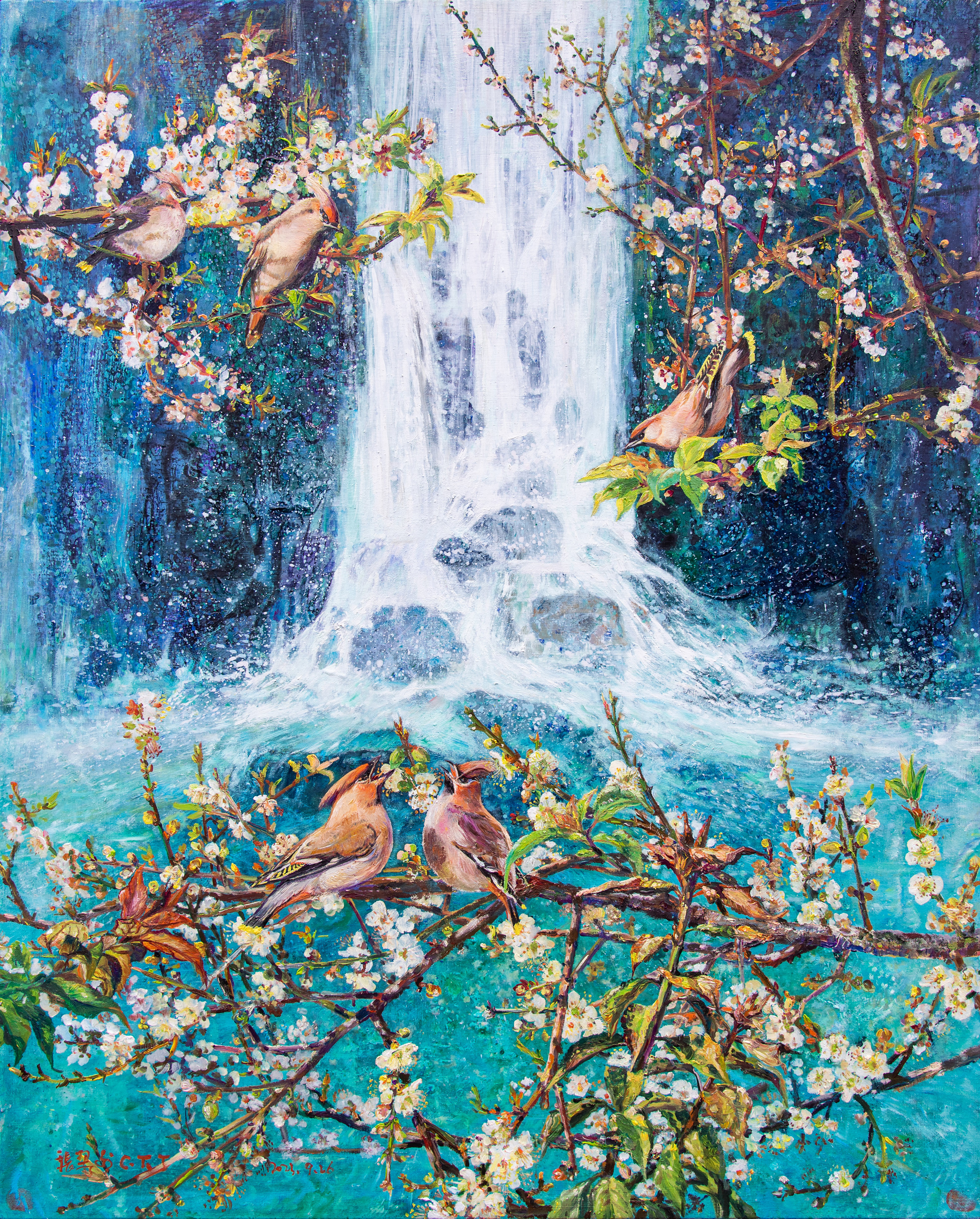 張翠容 碧水流瀑 2023 油彩 100x80 (40F)