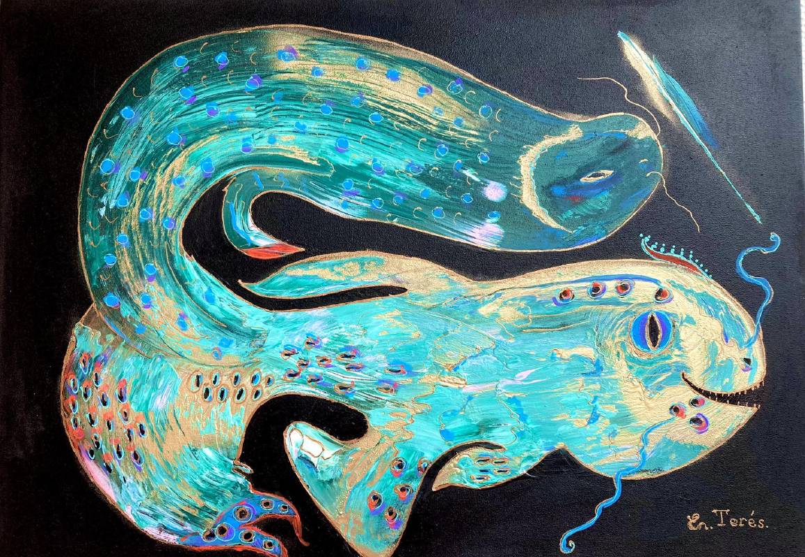 Elena Tereshkova_Secrets of the universe Magic Fish_Canvas acrylic_50-70cm_Russia_2024