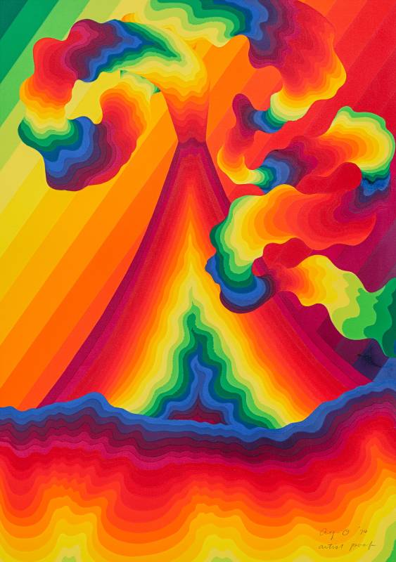 彩虹火山 Rainbow Volcano, 1974, 絲網版畫, 72.5×51cm (含框尺寸 93.5×71.5×2.5cm), 175版