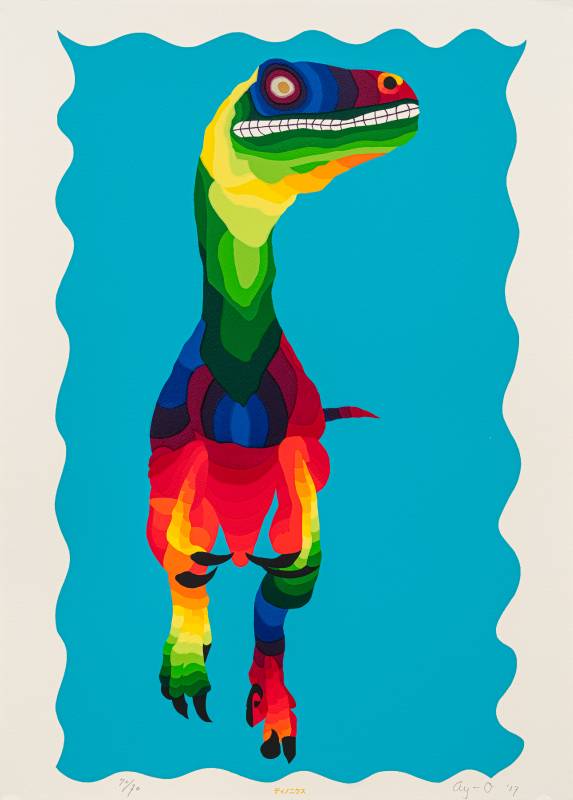 恐龍 Dinosaur, 2017, 絲網版畫, 59×37cm (含框尺寸80.5×58.5×2.5cm), 70版