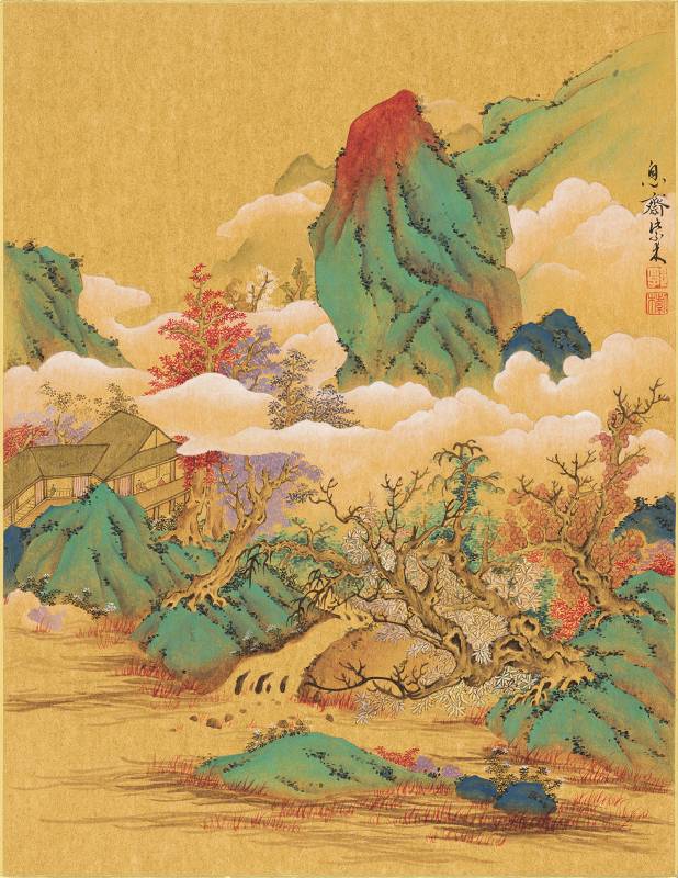 郭紫木〈青綠山水〉 40 x 30 cm  2019年  設色、金箋畫仙板、框
