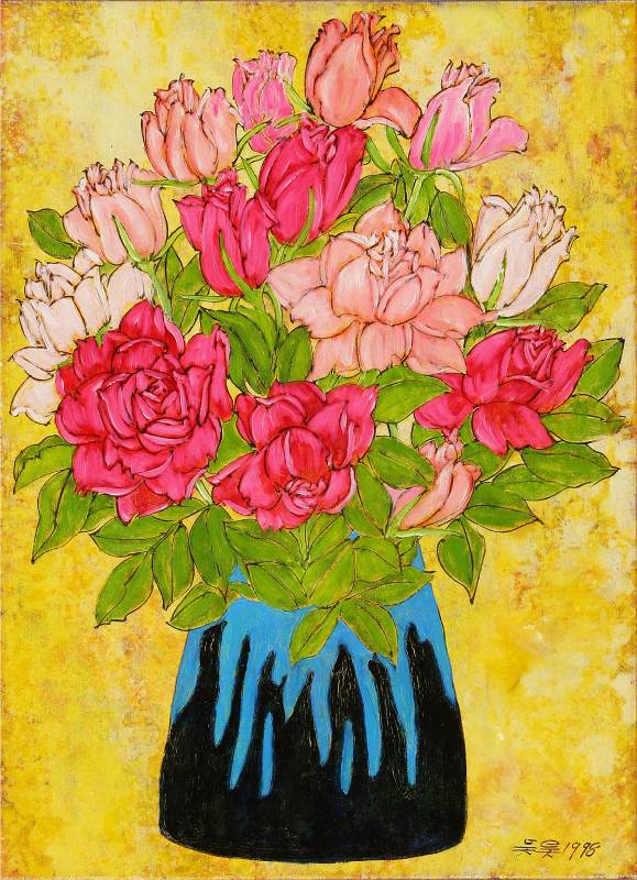 吳昊，多色玫瑰，45x33cm，1998