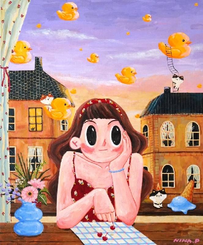 When I'm daydreaming｜Park Nina｜2024｜72.7x60.6cm｜Acrylic on canvas