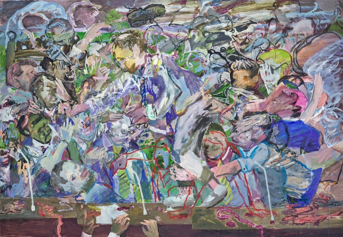 佔領主席台ＩOccupation of the Legislature'sPlatform, (2024) 油彩、壓克力彩、畫布( Oil and acrylic on canvas ), 180 x 260 cm