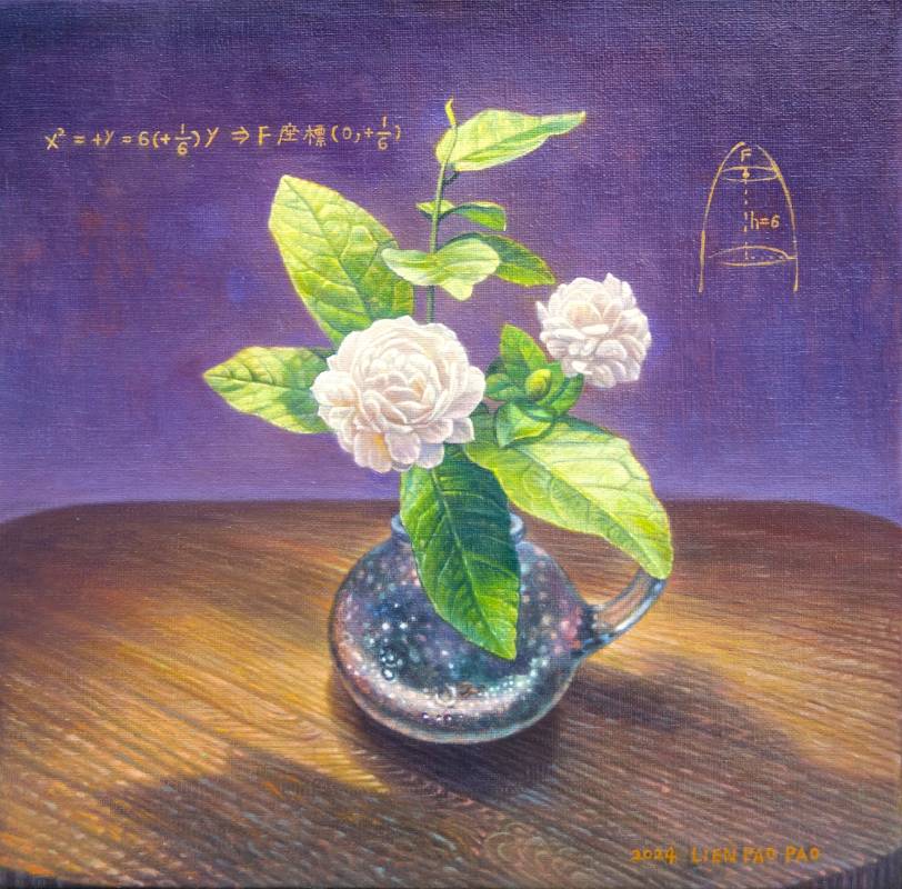 茉莉花好 2024 連建興 52x52cm 油畫