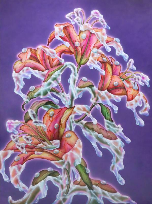 給媽媽的一束花 A Bouquet for Mom, 2024, 壓克力顏料、全麻畫布、木板, 215 × 160 cm (172F)