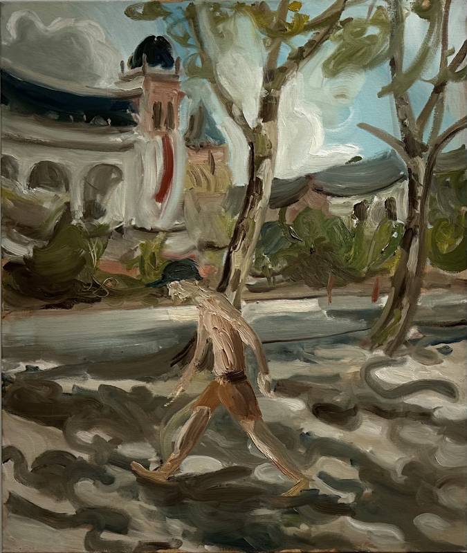 馬里・史鐸，無題一（公園），100x85 cm，2007，油彩、畫布