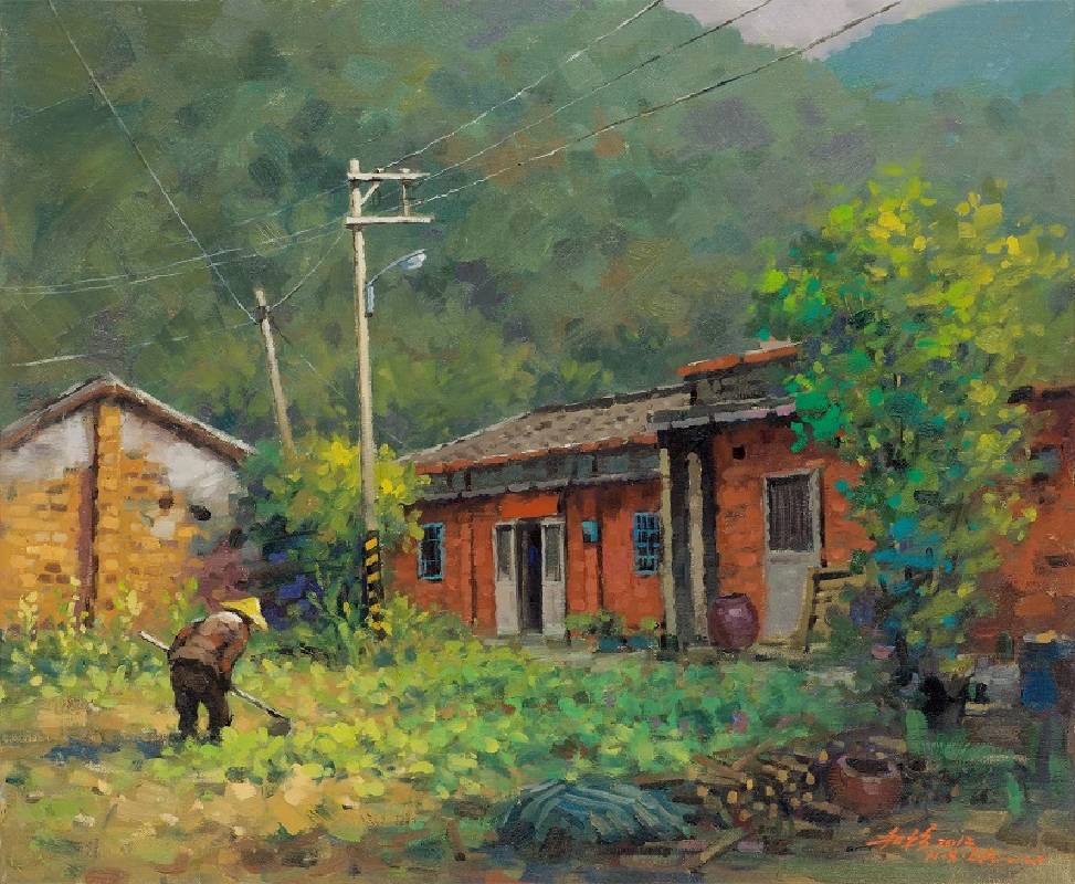 John Sarra 公園一隅 油彩 41x28cm 6P 1998