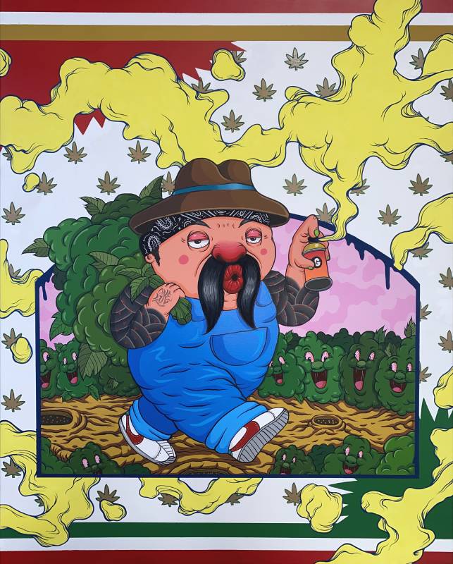黑雞先生_綠叔叔_acrylic on canvas_91x72cm_2024。圖 / 藝星藝術中心提供