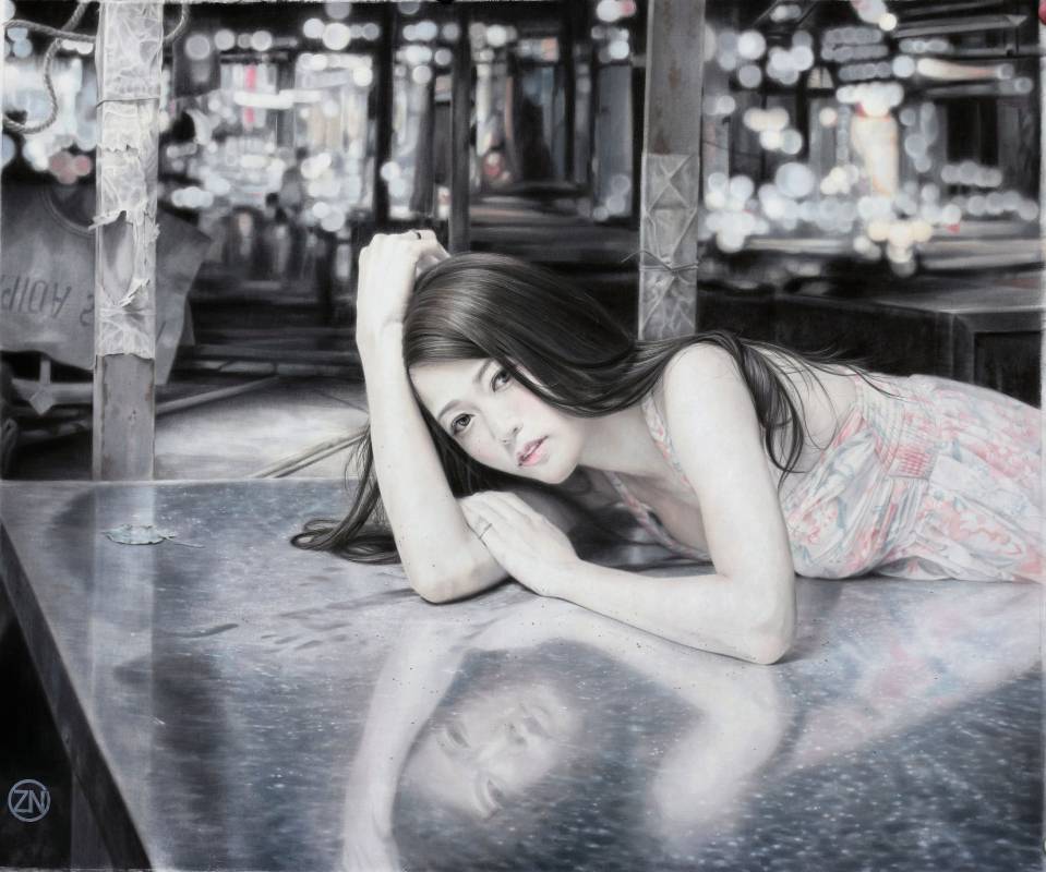 吳宥鋅 the faces in the light corrider  紙本水墨 96x116cm 2014_0