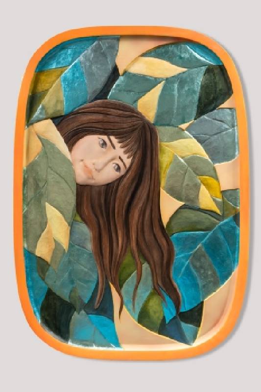 沛│2025│110×78cm│樟木、銀箔、壓克力顏料