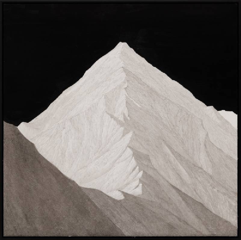 北稜角│2025│70cm × 70cm│紙本水墨