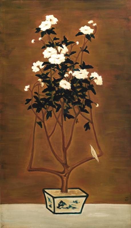 常玉 盆花小蟲