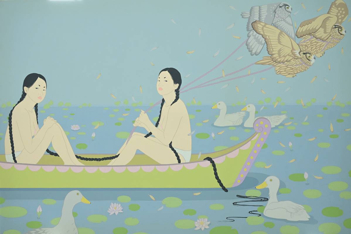 申英美  SHIN Young Mi 乘夢  Boating 193.9 x 130 cm  2007 壓克力、畫布  Acrylic on canvas