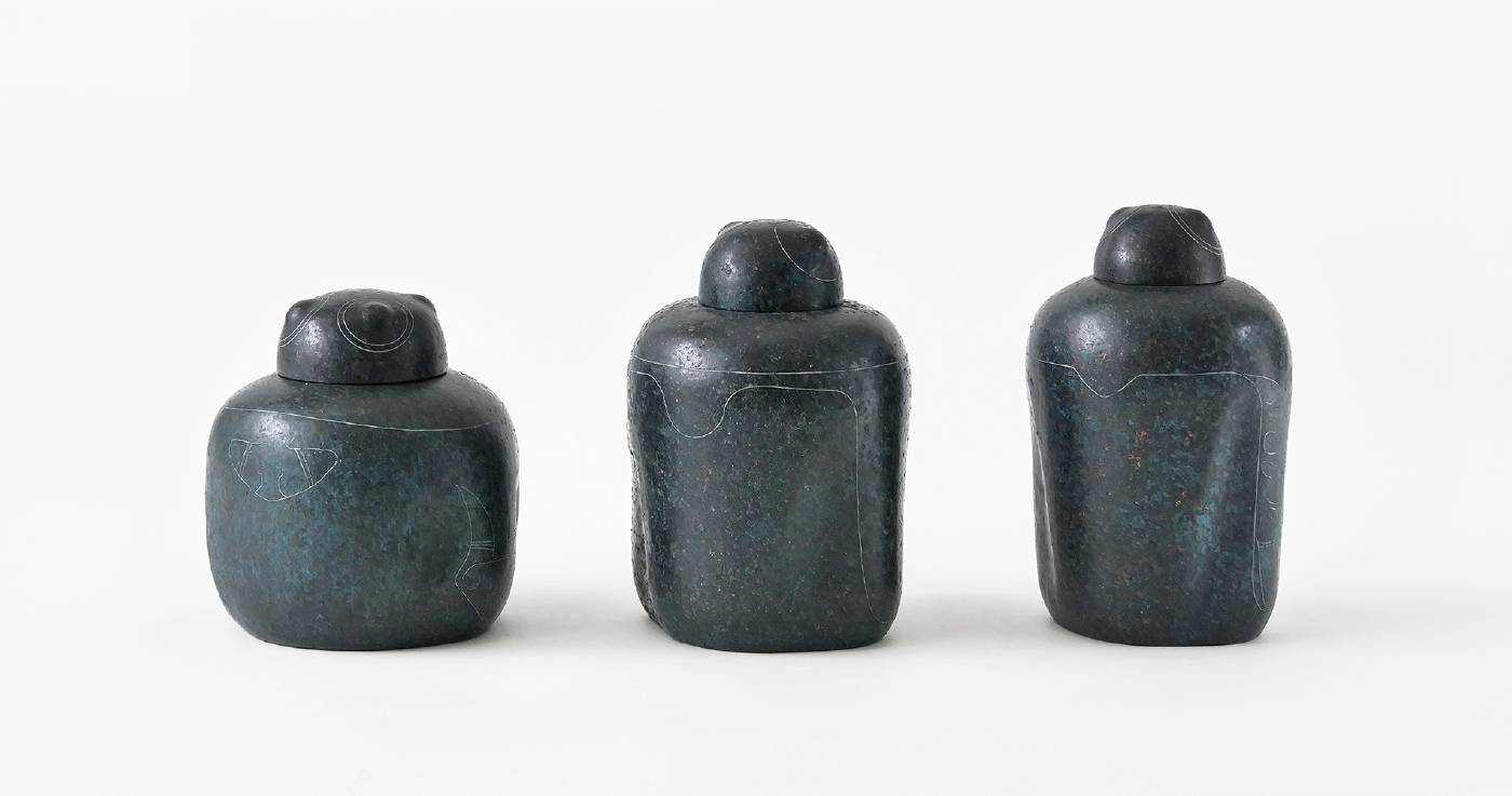 鄭芝琳，紅銅、0.3mm純銀線，14x13x14.5cm (左) / 11.5x12.5x17cm(中) / 10.5x11.5x18cm(右)