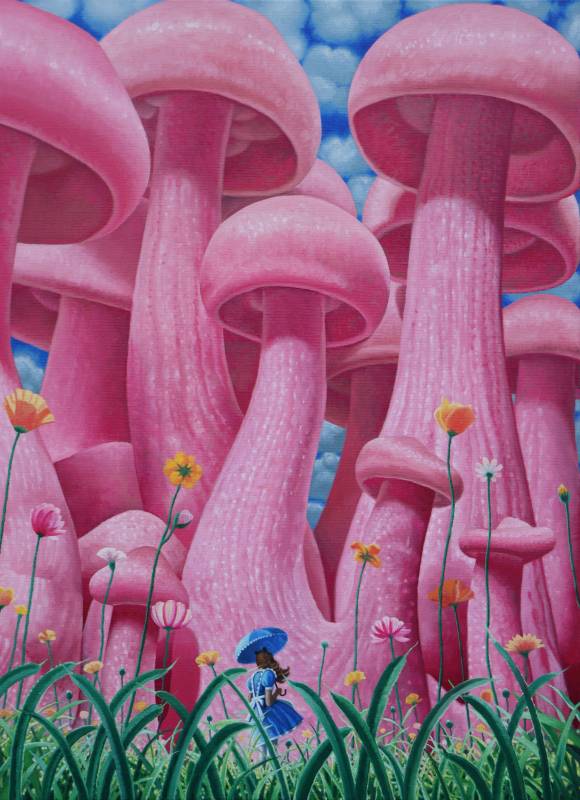 孫培懋_菇菇叢林_油彩_72.5x53cm_2024