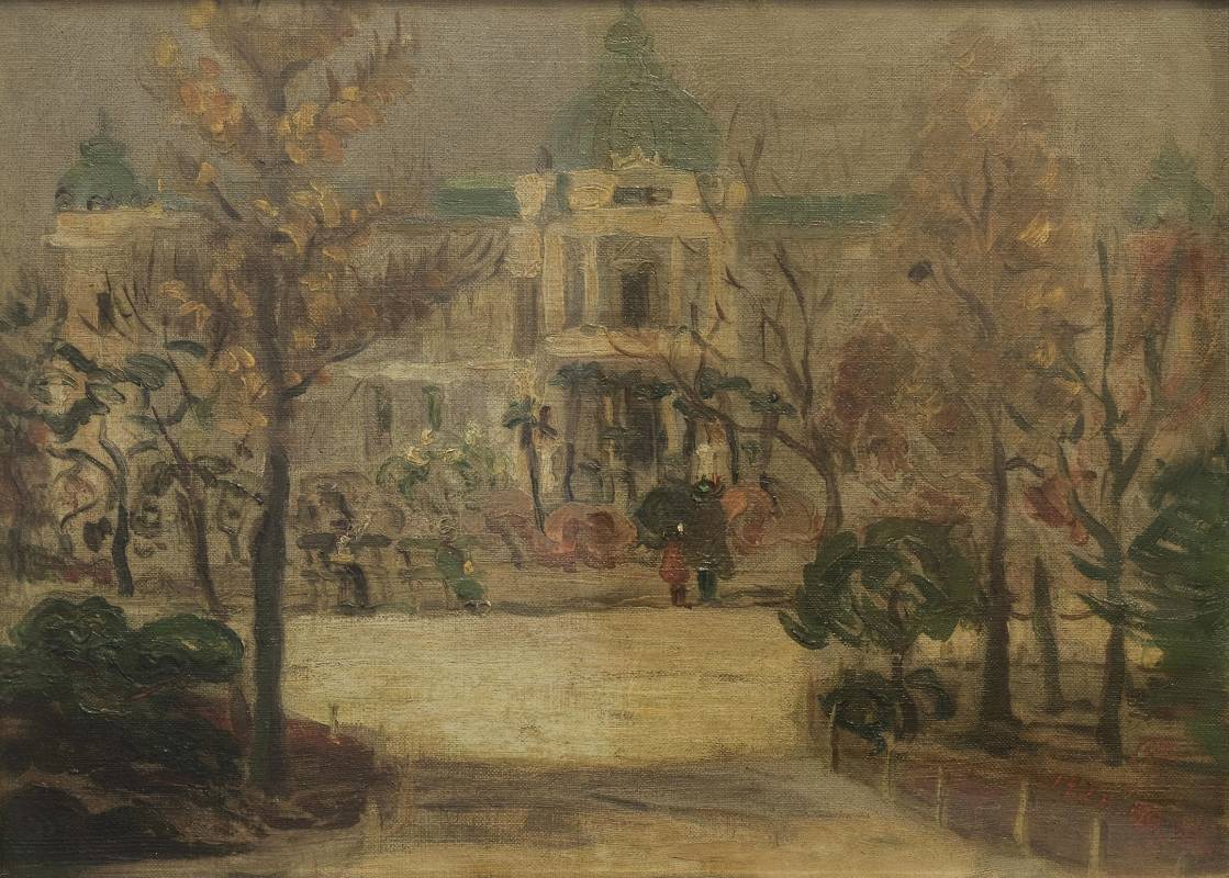陳澄波 Chen Cheng-Po, 秋之博物館 Museum in Autumn ,1926, 畫布油彩 oil on canvas, 33.5 x 45 cm