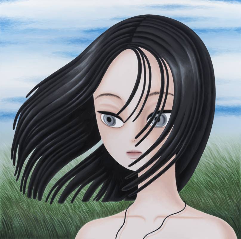 Sujin Lee, Under the Breeze, 2025. Acrylic on canvas, L160 x W160 cm. Photo: BSTUDIO (Jeon Byung Cheol), courtesy of Saatchi Yates.