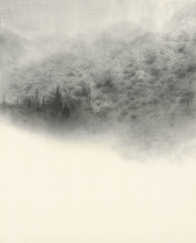 未歇之雨 162×130cm 2025 水墨絹本