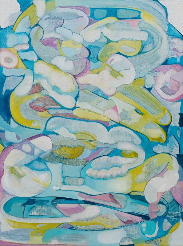 徐嘒壎_Huihsuan Hsu_南⽅滑⽔道Water Slide of the South_全麻畫布 油彩 Oil on Linen _60.5 x 45 cm_ 2025