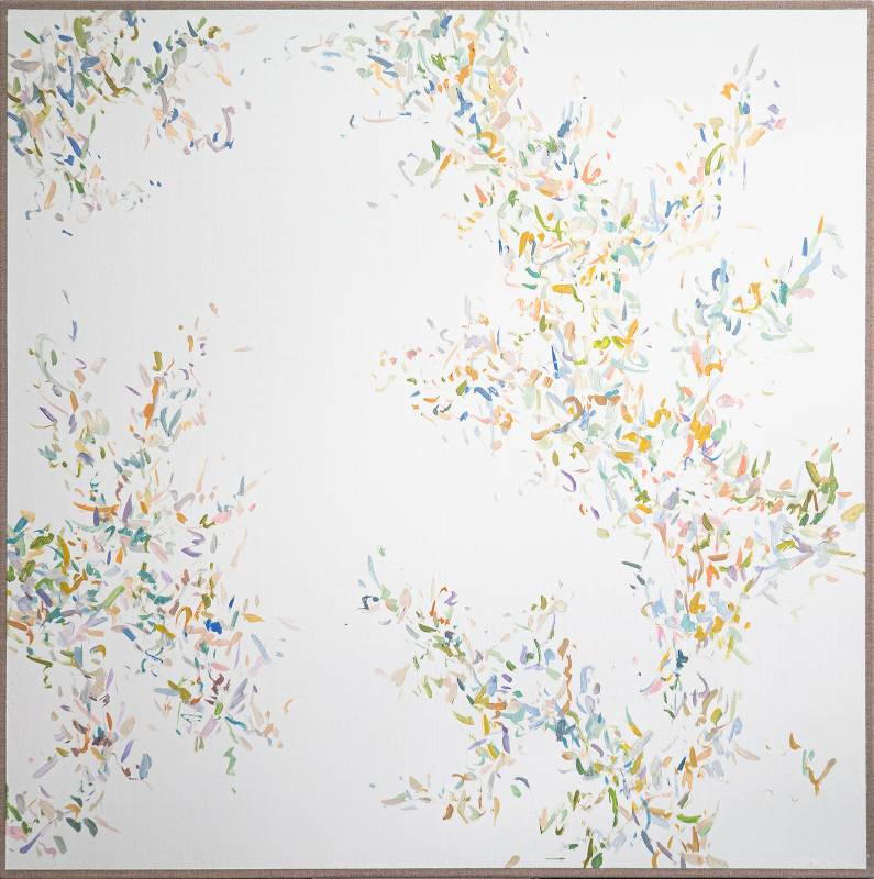 彭禹慈|晤 72.5×72.5cm 油彩、碳酸鈣、 畫布 2025