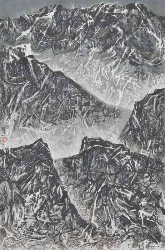 劉國松｜山高．水遠．茫茫尋 92.5x62.7cm 水墨紙本 2014