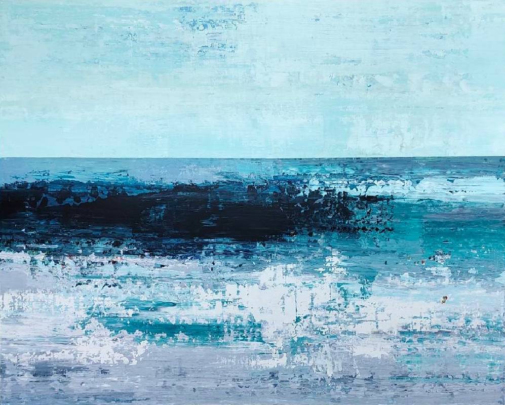 海景 2025-1,複合媒材(畫布),130cm × 162cm,2025