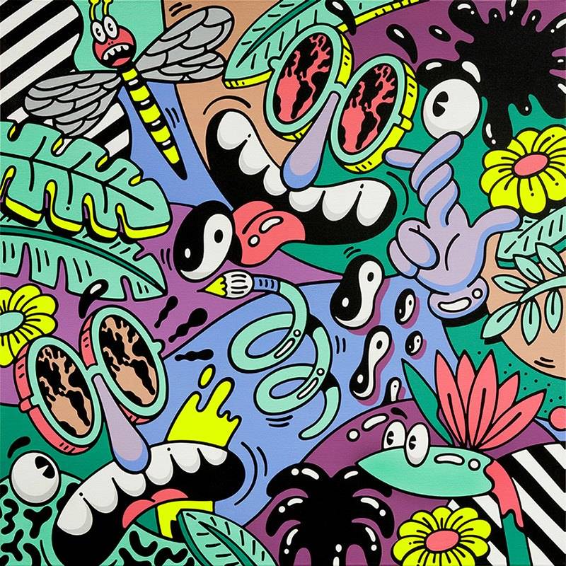 史蒂文 • 哈林頓，夕陽No.1 Sunset No.1，壓克力 ‧ 畫布，116.8 x 116.8 cm，2021年