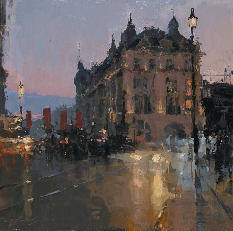 曾新耀 皮卡迪利圓環 30.5 * 30.5 cm (5) 油畫/畫板 2025