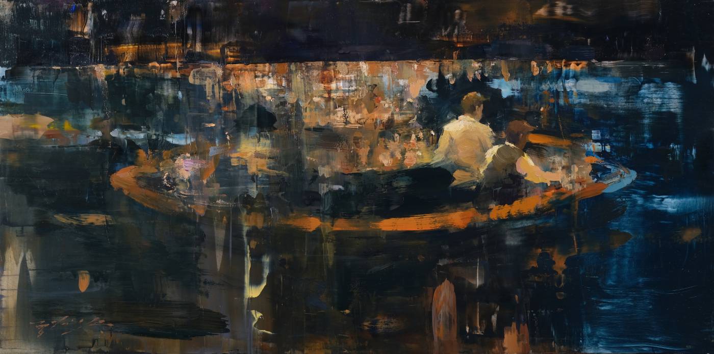 曾新耀 碎片大樓酒吧 30.5 * 61 cm (9.3) 油畫/畫板 2025