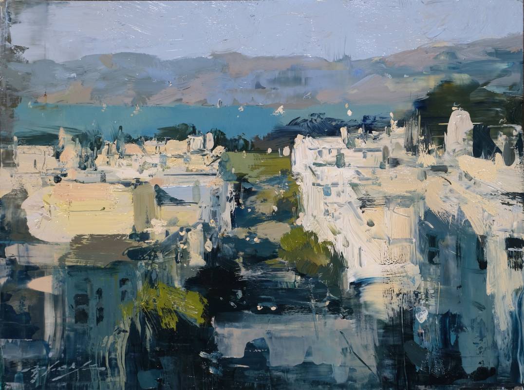 曾新耀 光與影,舊金山 23 * 30.5 cm (4) 油畫/畫紙 2025