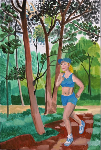 楊立-漫步系列-在馬諦斯的森林裡慢跑_油彩、畫布_194×130cm